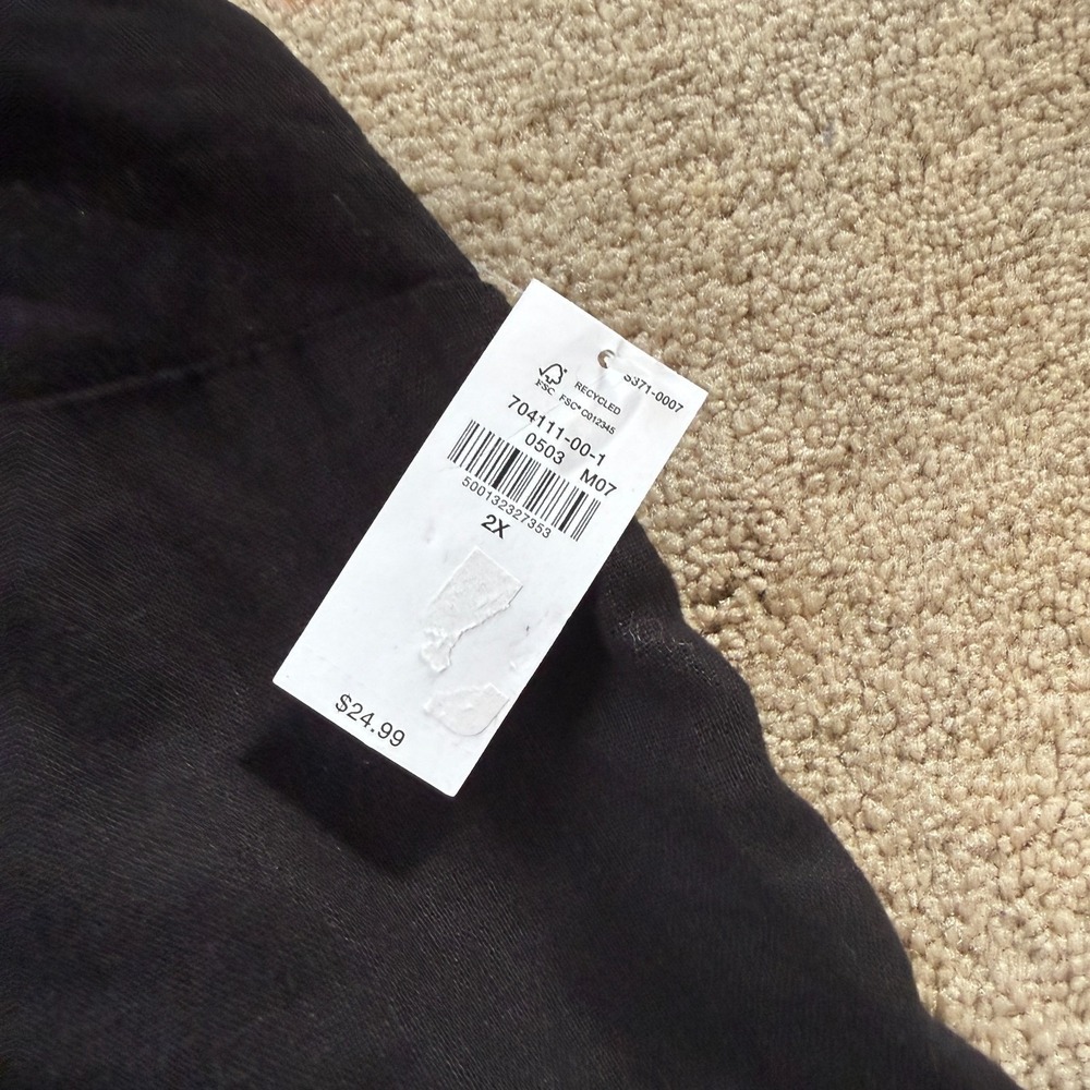 NWT Womens Size 2X Old Navy Black‎ Tank Top linen blend square neck - Picture 7 of 11